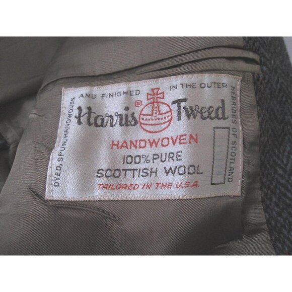 VTG John Weitz Harris Tweed 100% Pure Scottish Wool 2 Button Jacket Sz See Pic - Picture 2 of 9